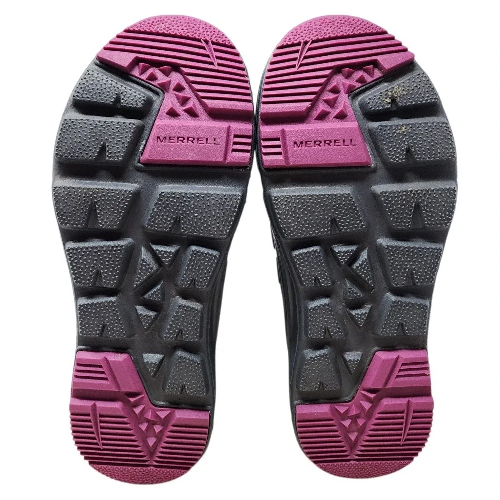 Merrell Snow Boots 5M Kids 6.5 Wom Snow Quest Lite 3 Grey Purple Waterproof 400g